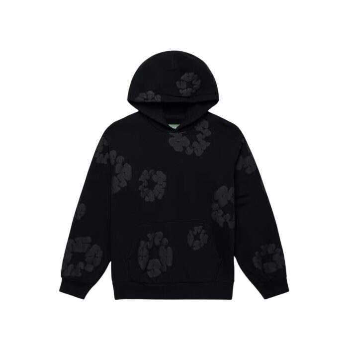 Hoodie Denim Tears Cotton Wreath en negro monocromático