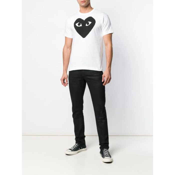 Playera Comme Des Garçons Heart Blanca - Imagen 3