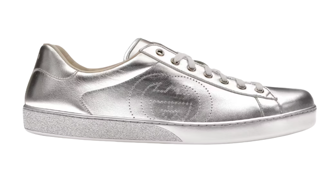 Gucci Ace Plateado Metálico