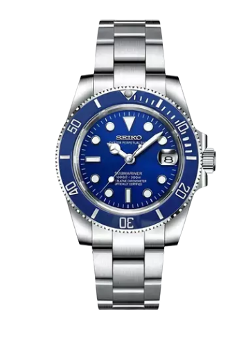 Seiko Mod Submariner Azul