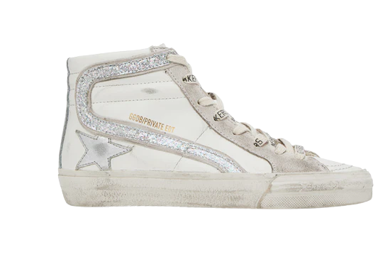Golden Goose Slide White Glitter