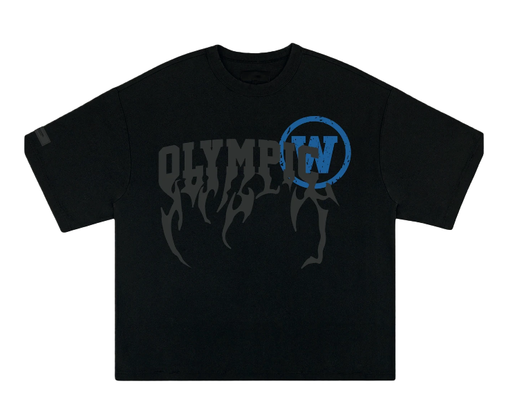 Olympic Lightning Tee Acid Wash Black