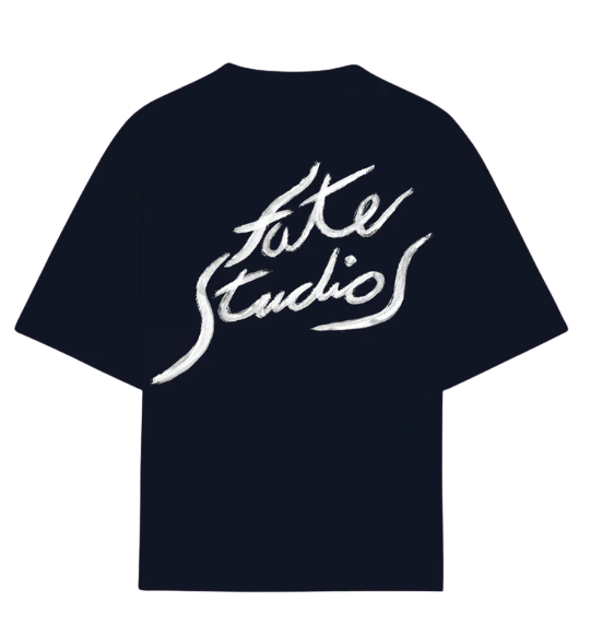 Fate Studios Letterscript Tee Ivory Blue