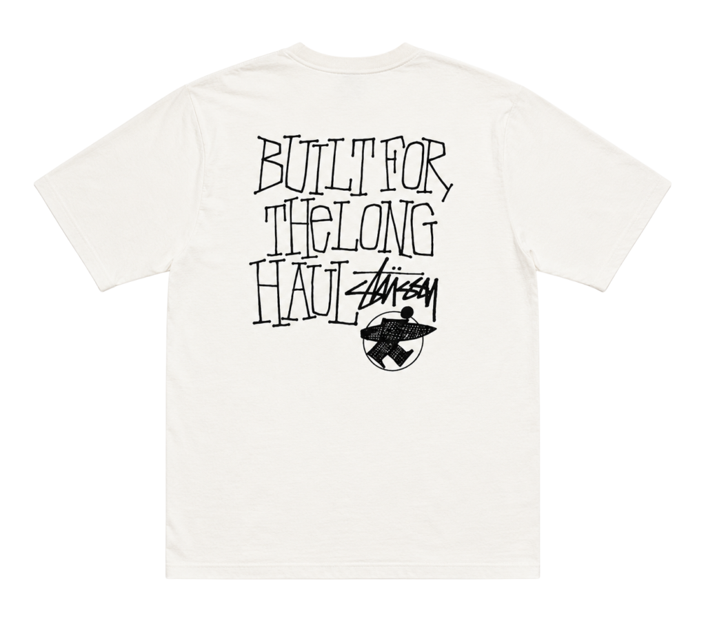 Stussy Long Haul Pig Dyed Tee White